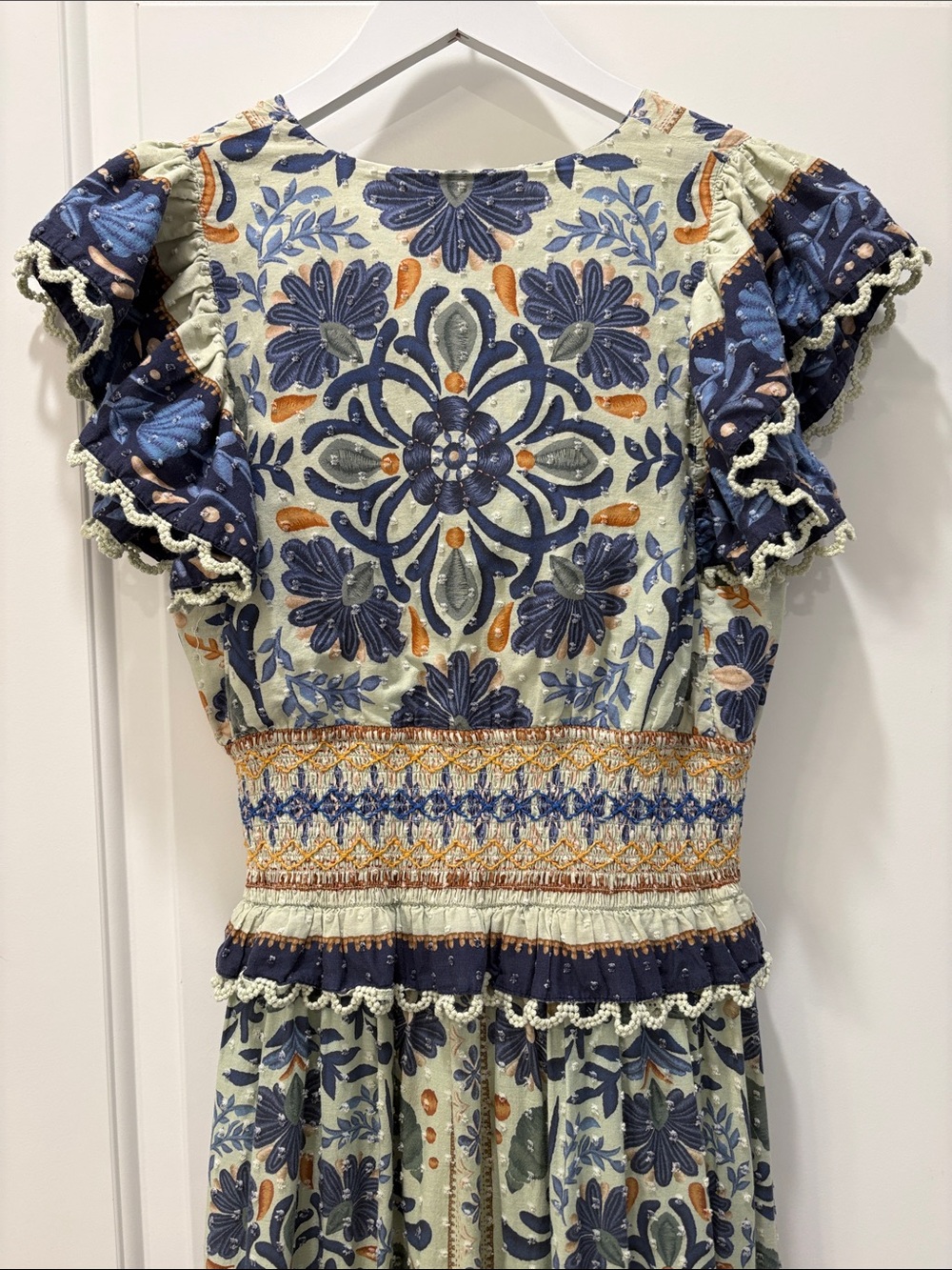 Farm Rio Ocean Tapestry Maxi Dress | Size M | Green Floral | Cotton - Picture 13 of 16
